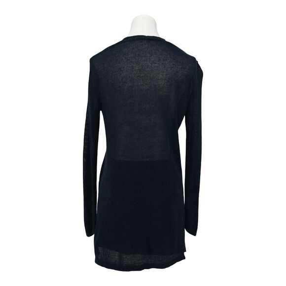 J. Jill Open Front Cotton Linen Long Line Cardigan Sweater Navy Blue Size XS - Picture 2 of 10